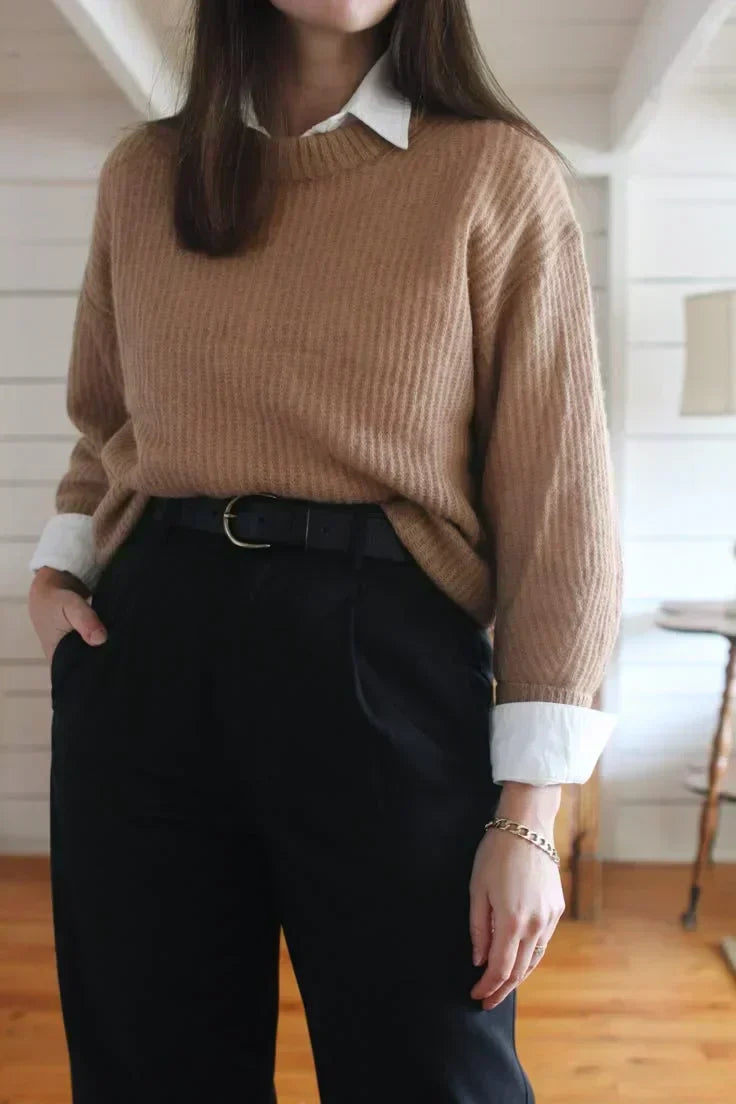 Ribbed Knit Sweater for Elevated Workwear — Early Winter Outfits