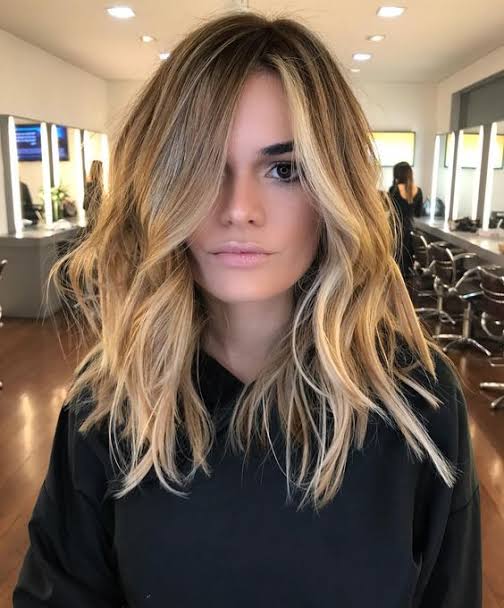 Lob Layers Visual Idea — Blonde to Brunette Hair