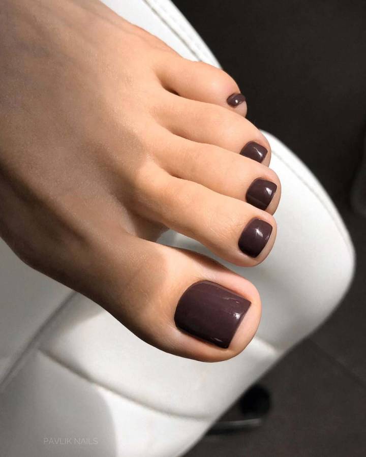 Silver Glitter Accent French Toes — Winter Toe Nails