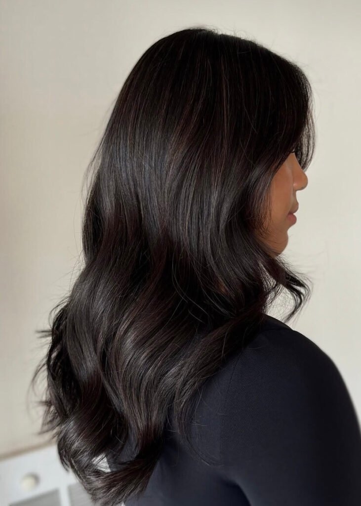 Solid Espresso Collarbone Waves — Espresso Brown Hair