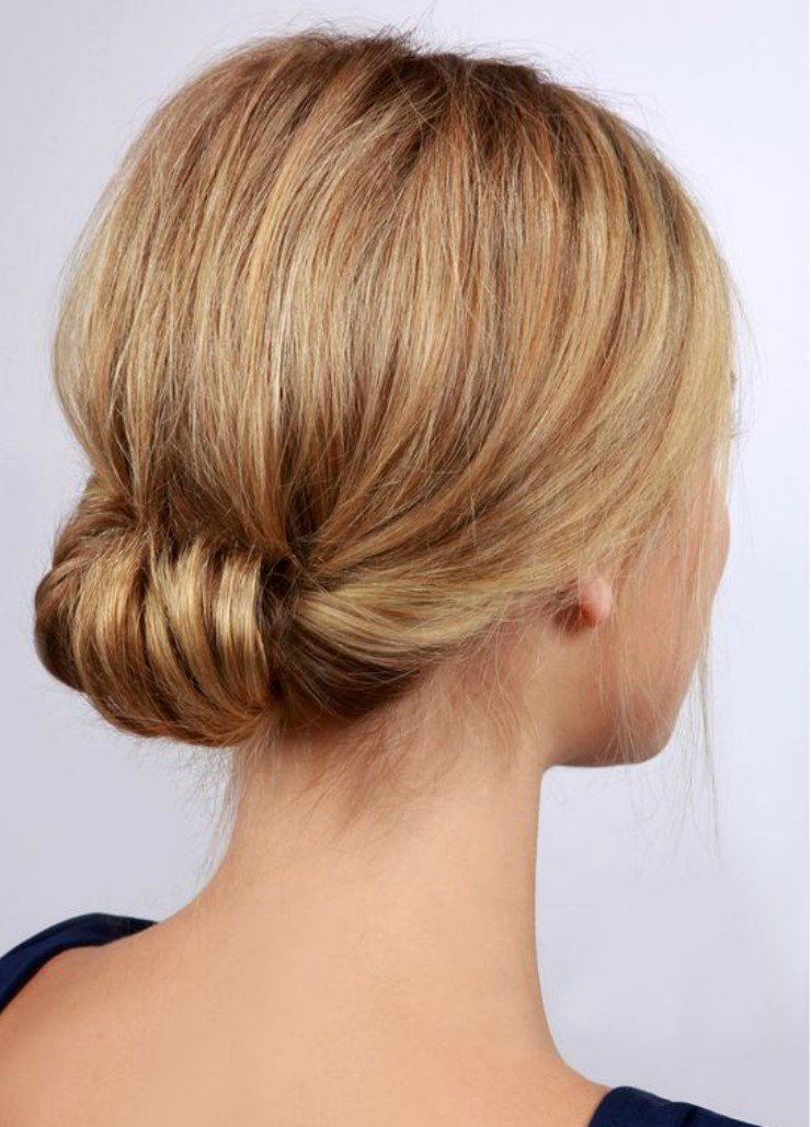 Shoulder Length Sleek Low Chignon — Winter Party Hairstyles