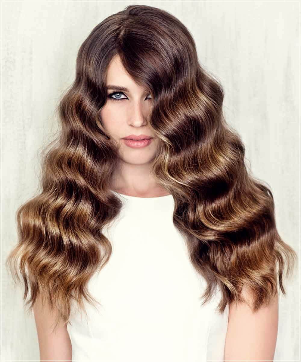 Dark Brown Waves for Long Faces — Winter Haircuts for Long Faces