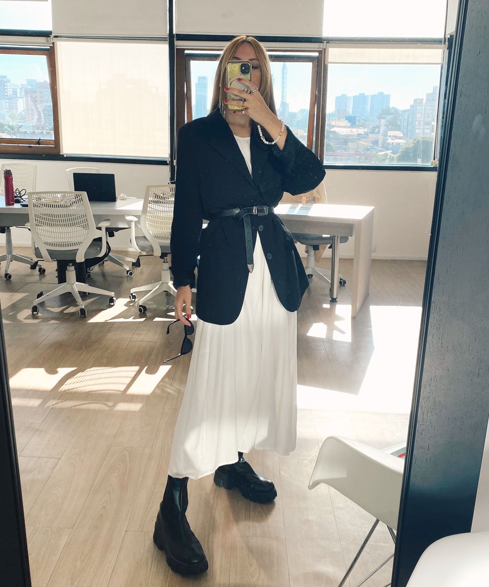 Classic Navy Blazer with Beige Trousers for Timeless Professionalism — Winter Business Casual Outfits