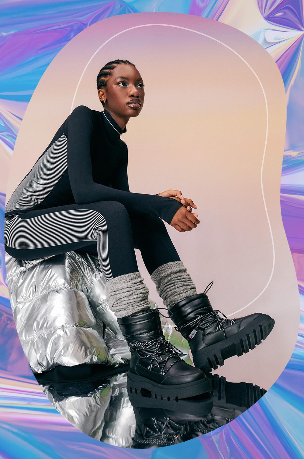 Fitted Turtleneck and Leg Warmers for a Chic Apres-Ski Base Layer Fitted Turtleneck and Leg Warmers for a Chic Apres-Ski Base Layer — Apres Ski Outfits