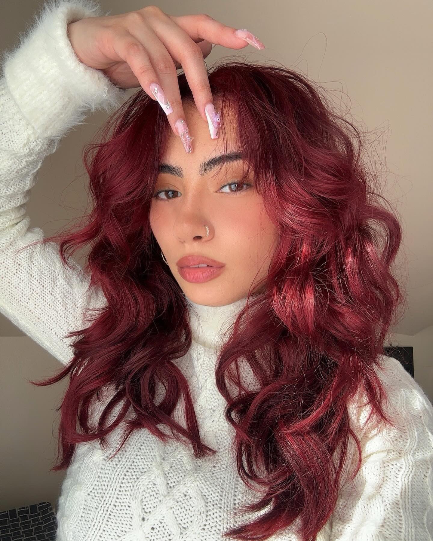 Collarbone Visual Idea — Cherry Cola Hair Color