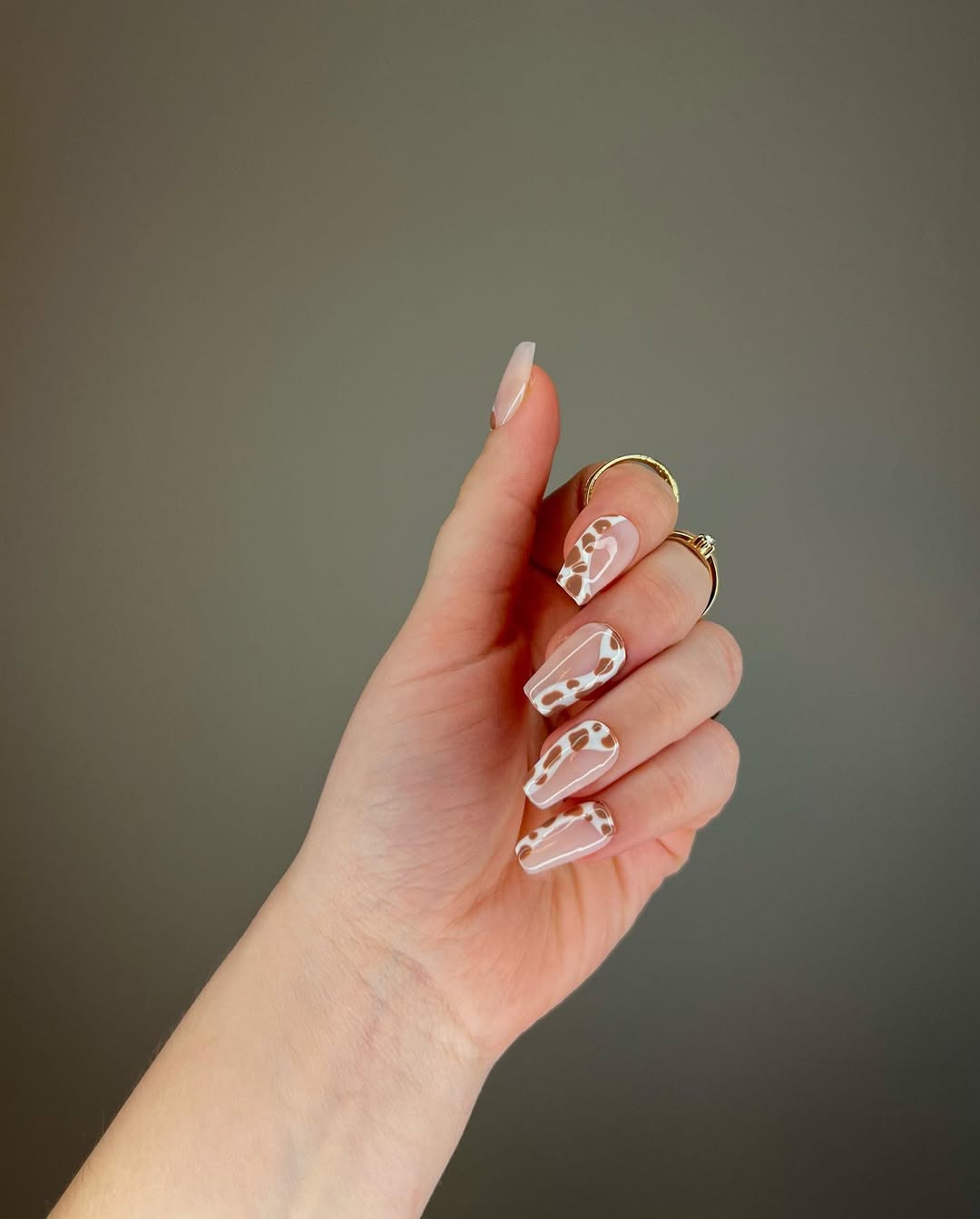 Cow Print Pattern On Accent Nails Visual Idea Cow Print Pattern On Accent Nails Visual Idea — Winter Coffin Nails