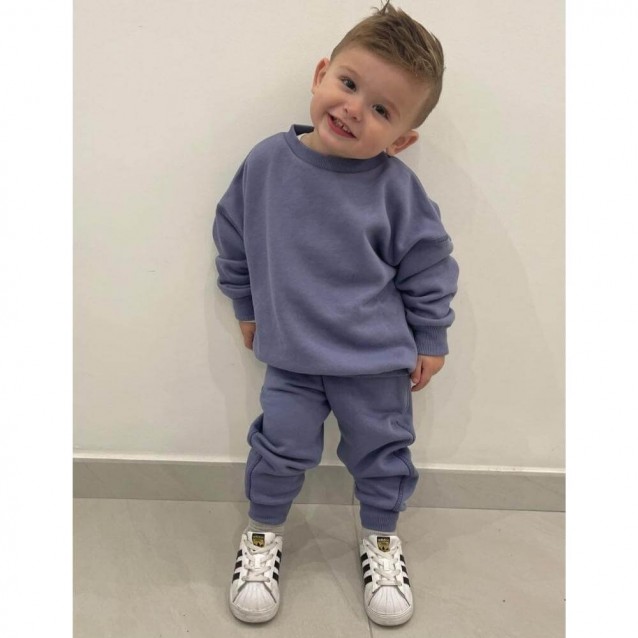 Relaxed Blue Fleece Set for Ultimate Comfort — Winter Outfits for Kids