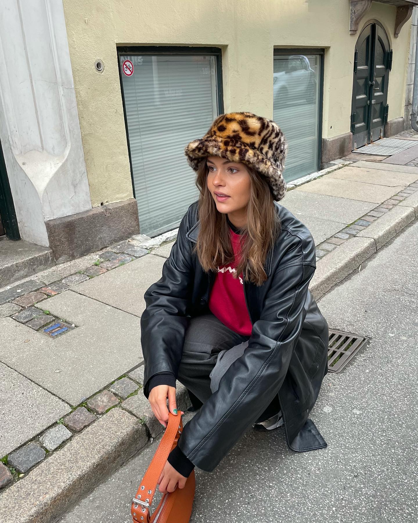Natural Waves With Leopard Hat — Winter Hat Hairstyles
