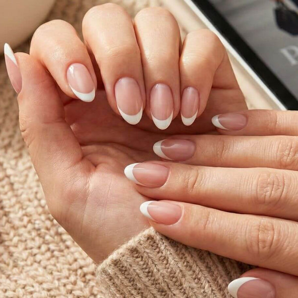Classic White Tip French Manicure — Winter to Spring Transition Nails