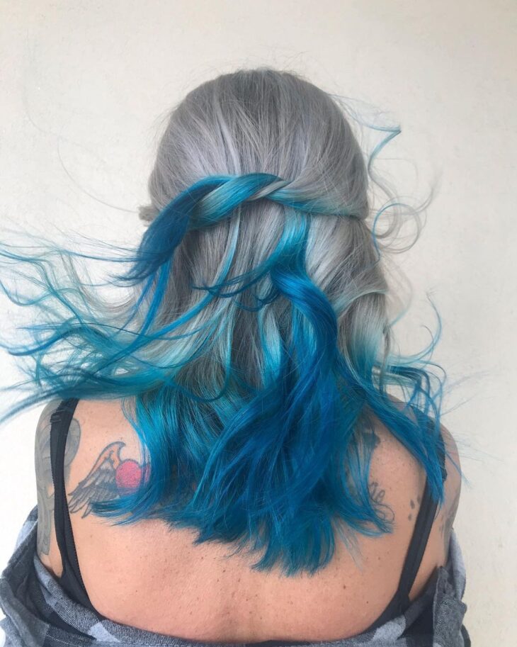 Blue Black With Lighter Blue Highlights Visual Idea — Blue Black Hair