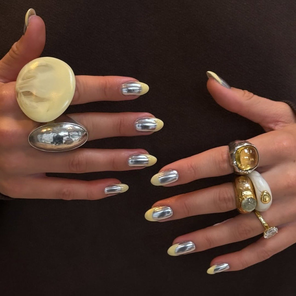 Silver Chrome French Tips — Silver Chrome Nails
