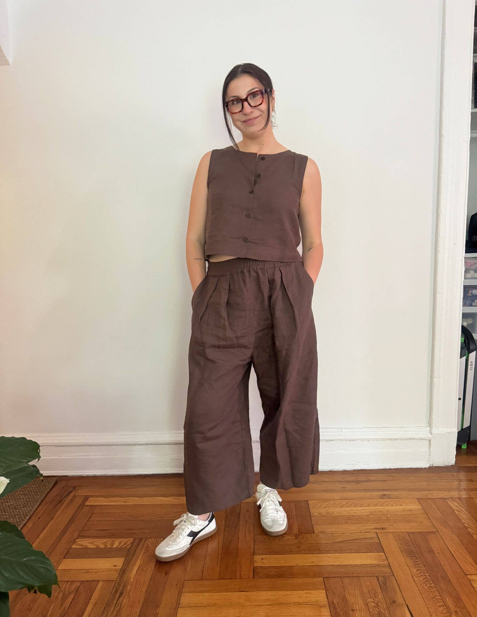 Linen-Like Texture Outfit Idea Linen-Like Texture Outfit Idea — Chocolate Brown Outfits