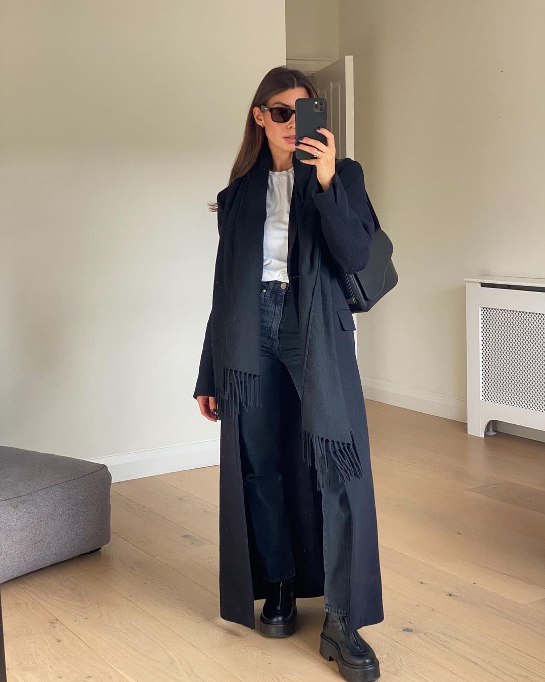 Maxi Coat and Jeans for a Polished Yet Relaxed Work Look — Winter Work Outfits