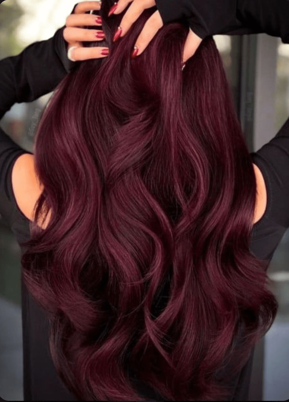 Deep Plum Red All Over Deep Plum Red All Over — Dark Winter Hair Colors