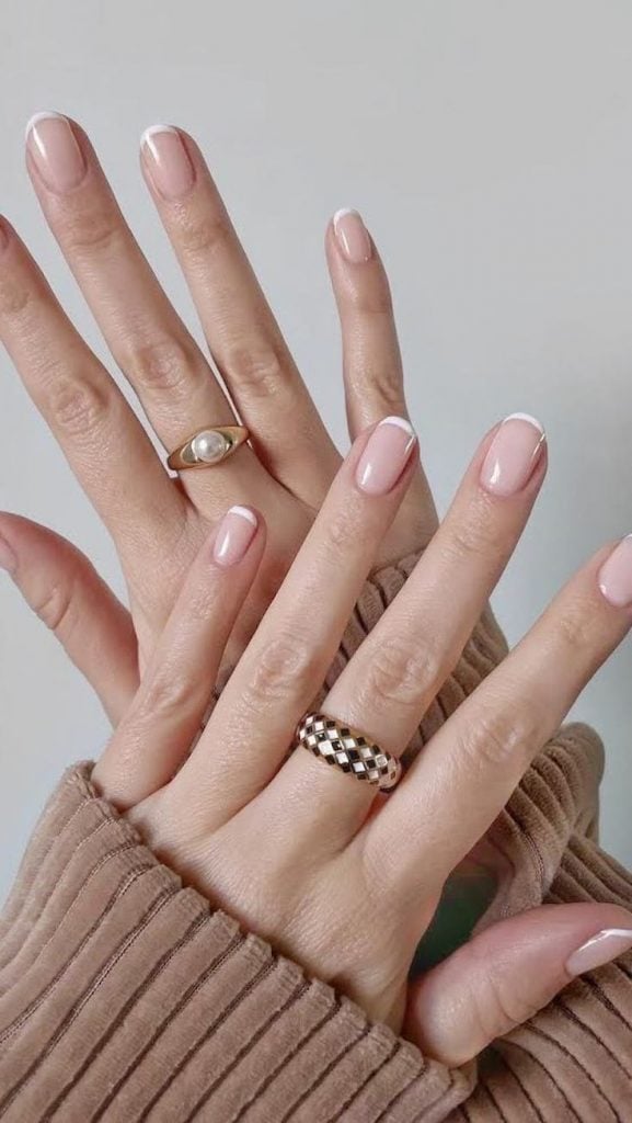 Classic French Manicure Soft Square Classic French Manicure Soft Square — Winter Nail Colors for Women Over 50