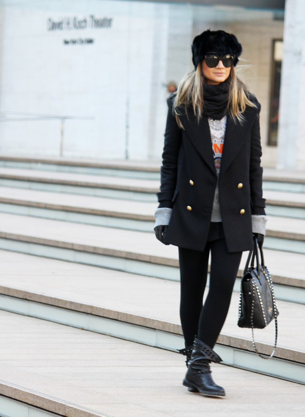 Seasonality in Styling: Wool Coat with Graphic Tee — Cute Winter Outfits