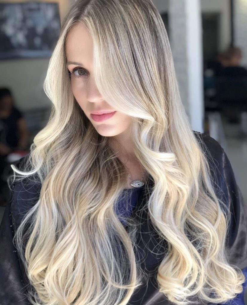 Mid-Back Ash Blonde with Root Shadow and Fringe Mid-Back Ash Blonde with Root Shadow and Fringe — Winter Hair Colors for Blondes