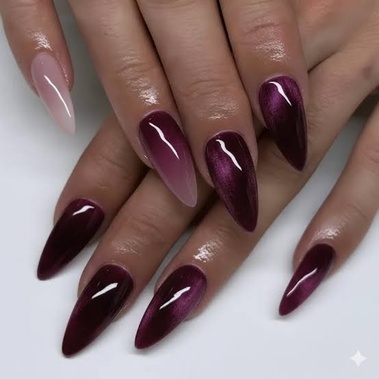 Plum Gradient Cat Eye Plum Gradient Cat Eye — Winter Cat Eye Nails