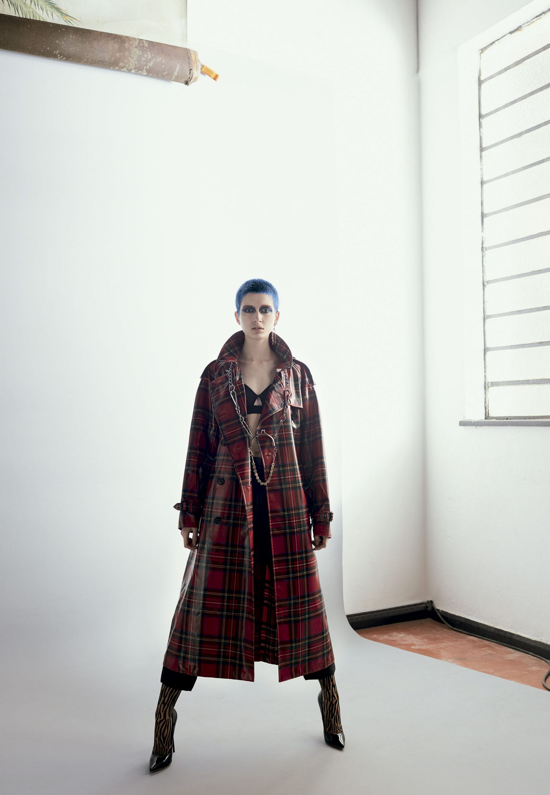 Punk-Inspired Style: Tartan Trench and Leather — February Outfits