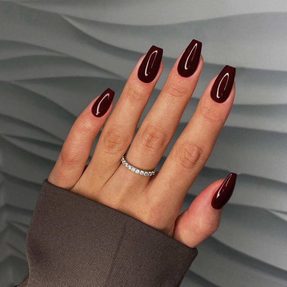 Visual Idea — Long Coffin-Shaped Nails In A Deep Visual Idea — Long Coffin-Shaped Nails In A Deep — Winter Coffin Nails