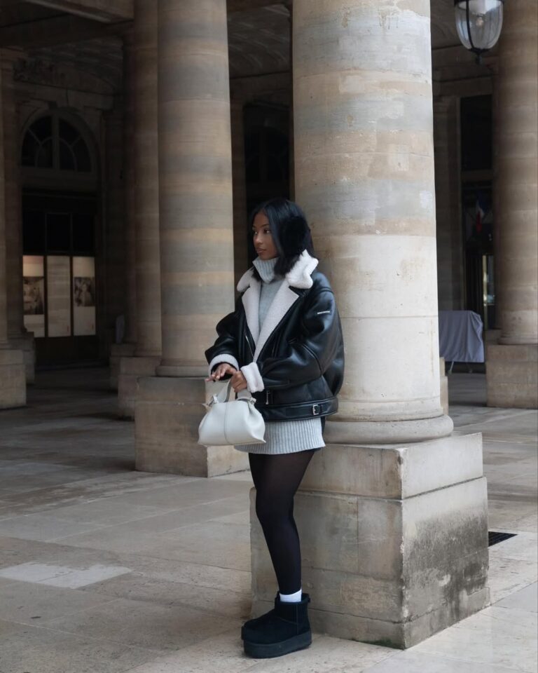 Comfort Trade-off: Mini Dress with Oversized Jacket — Cute Winter Outfits