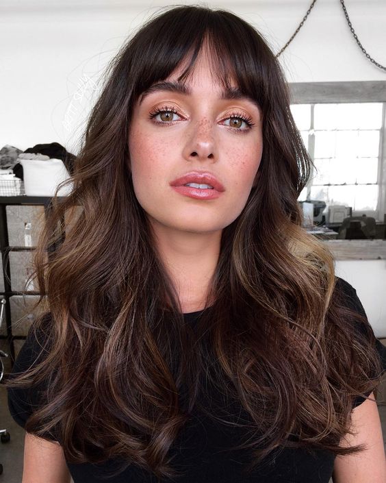 Shoulder Length Layers with Subtle Ombre Shoulder Length Layers with Subtle Ombre — Winter Haircuts with Curtain Bangs