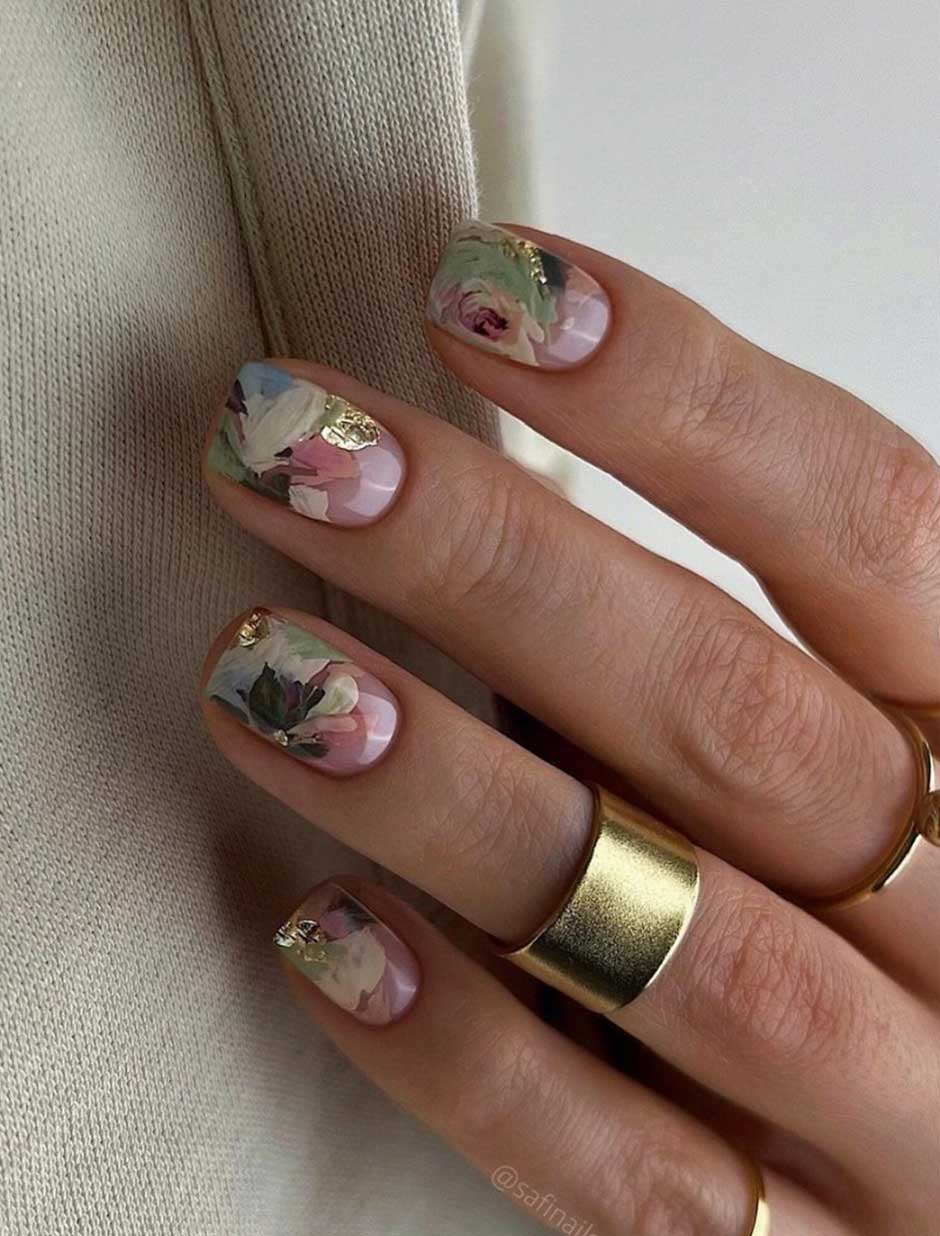 Visual Idea — Winter Square Nails
