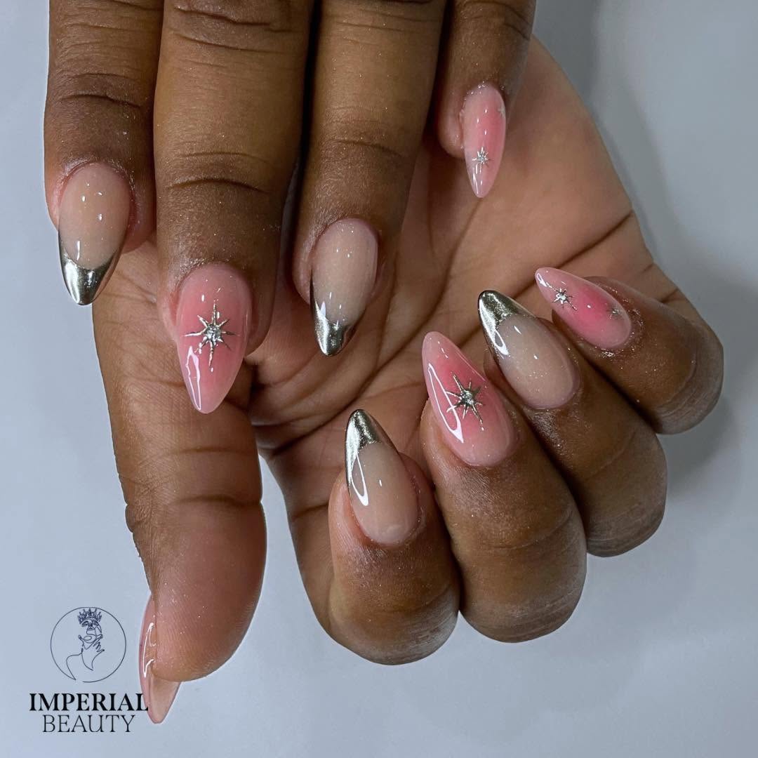Flawless Silver Chrome Oval Nails — Silver Chrome Nails