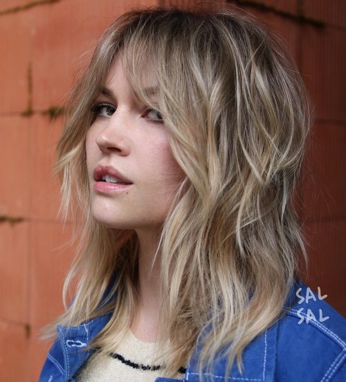 Medium Blonde With Highlights Visual Idea — Winter Shag Haircuts
