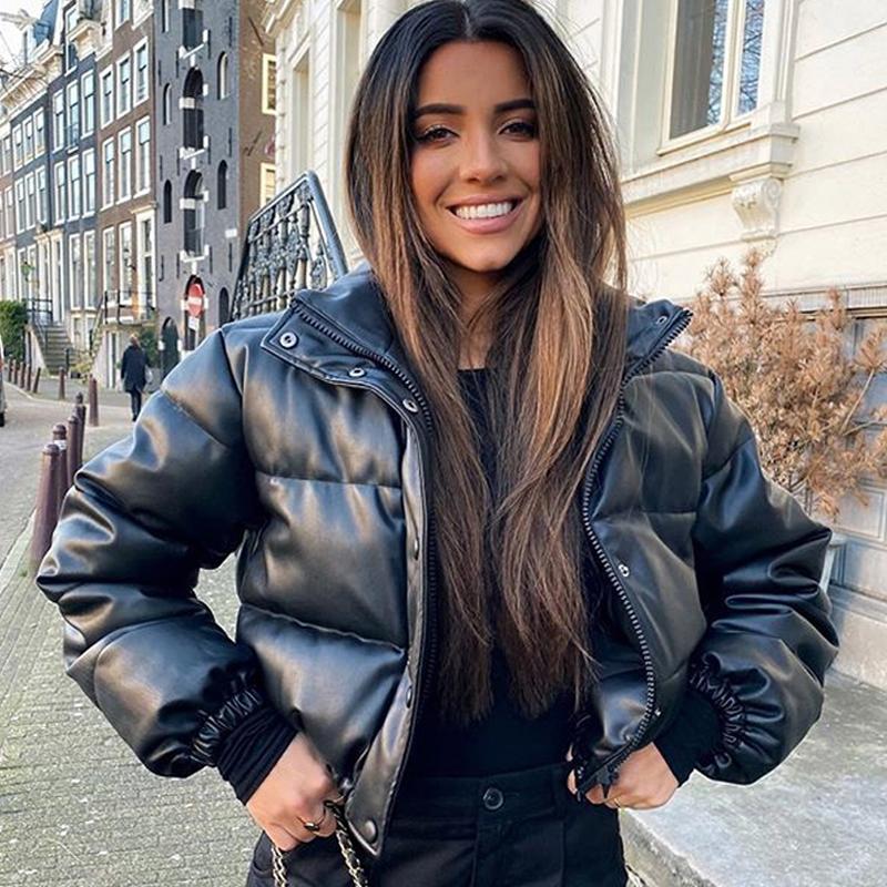 Brown Quilted Puffer Jacket with Black Top and Blue Jeans — Winter Puffer Jacket Outfits