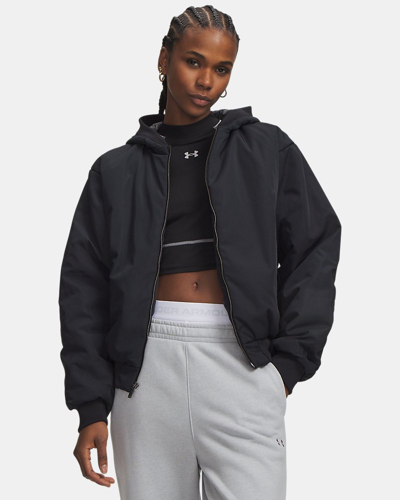 Sporty Black Bomber Jacket with Grey Sweatpants Sporty Black Bomber Jacket with Grey Sweatpants — Winter Outfits for Petite Women