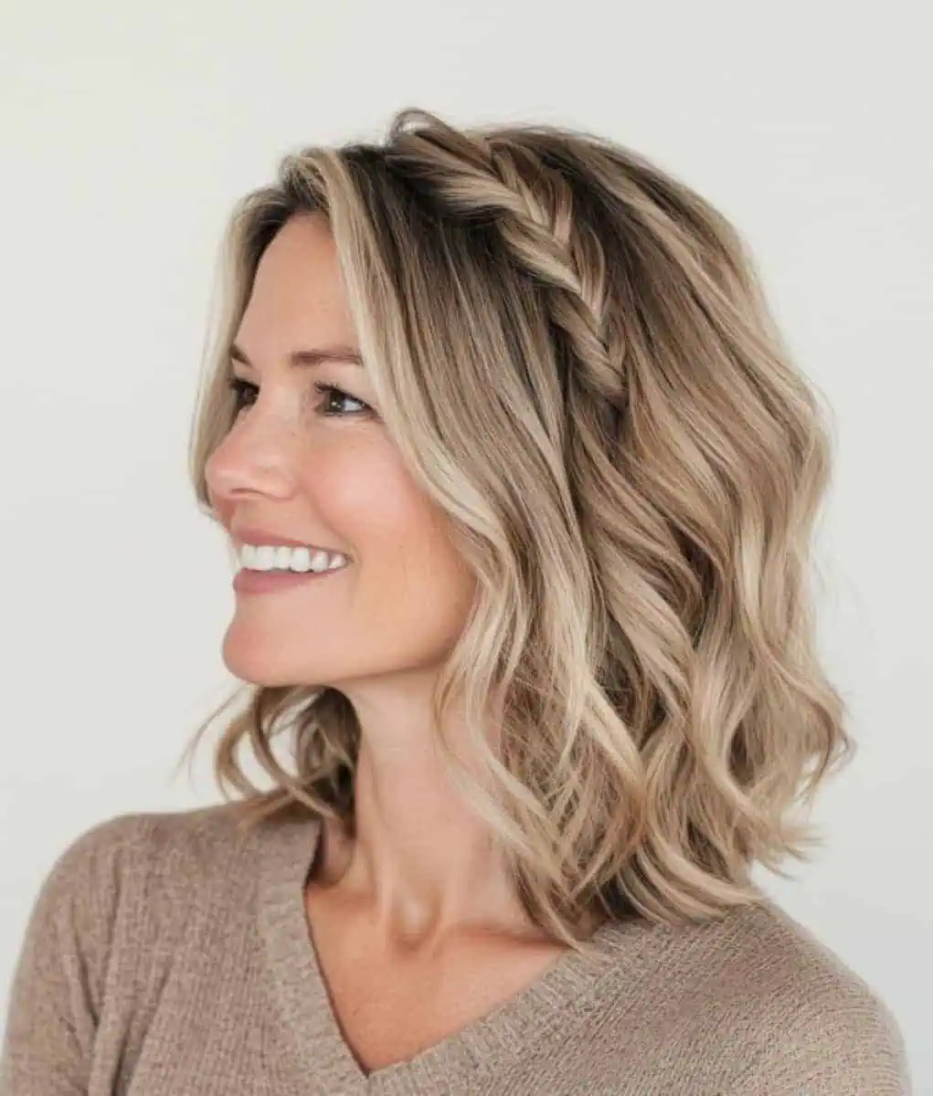 Ash Blonde Bob With Face-Framing Braid — Cute Winter Hairstyles