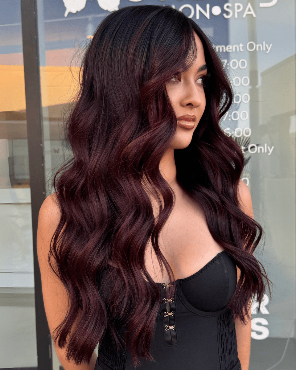 Deep Plum With Dark Cherry Highlights — Plum Hair Color