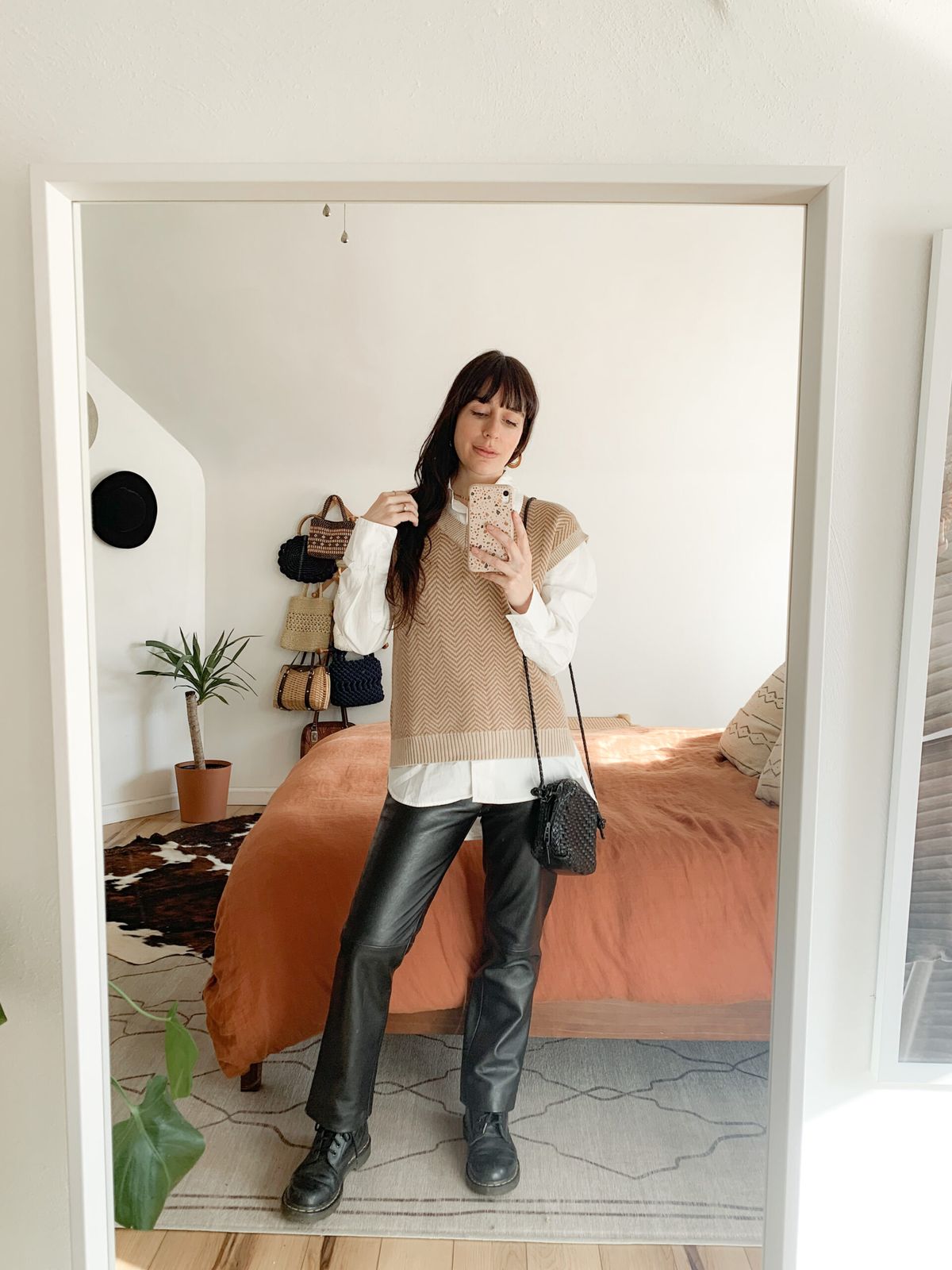 Cozy Sweater Vest Layered Over a White Button-Down Shirt — Fall to Winter Outfits