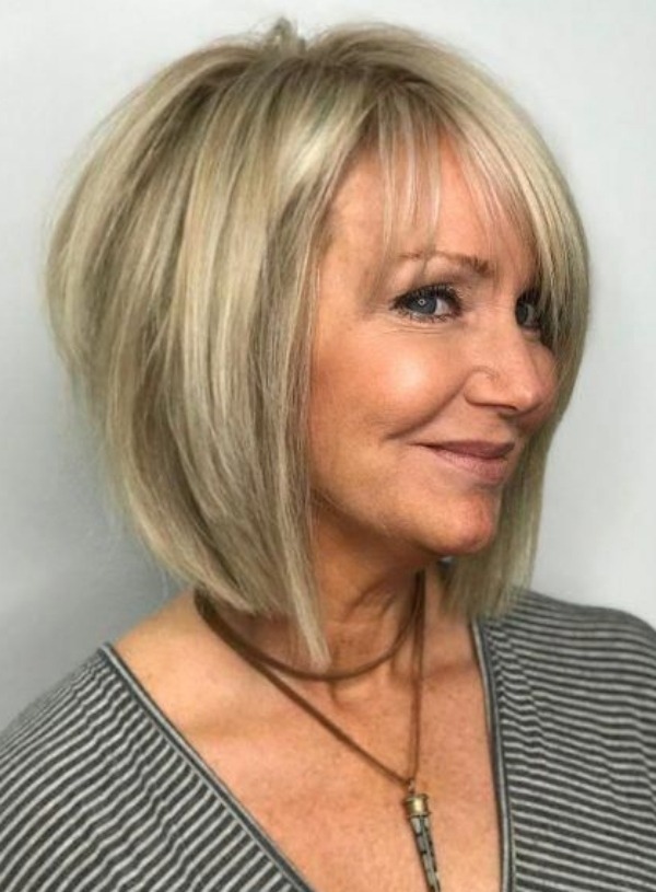 Ash Blonde Bob with Feathered Layers Ash Blonde Bob with Feathered Layers — Winter Haircuts for Women Over 60