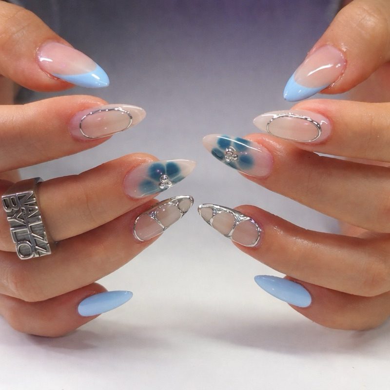 Glossy Visual Idea Glossy Visual Idea — Icy Blue Nails