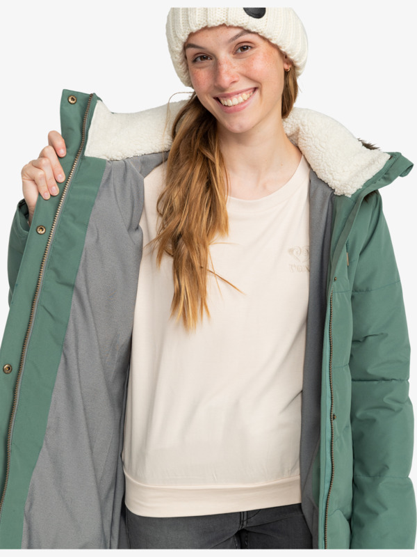 Green Parka with Fleece-Lined Hood Green Parka with Fleece-Lined Hood — Winter Coats for Women