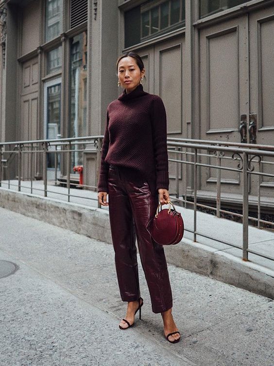 Chic Casual Outfit Idea — Burgundy Outfits