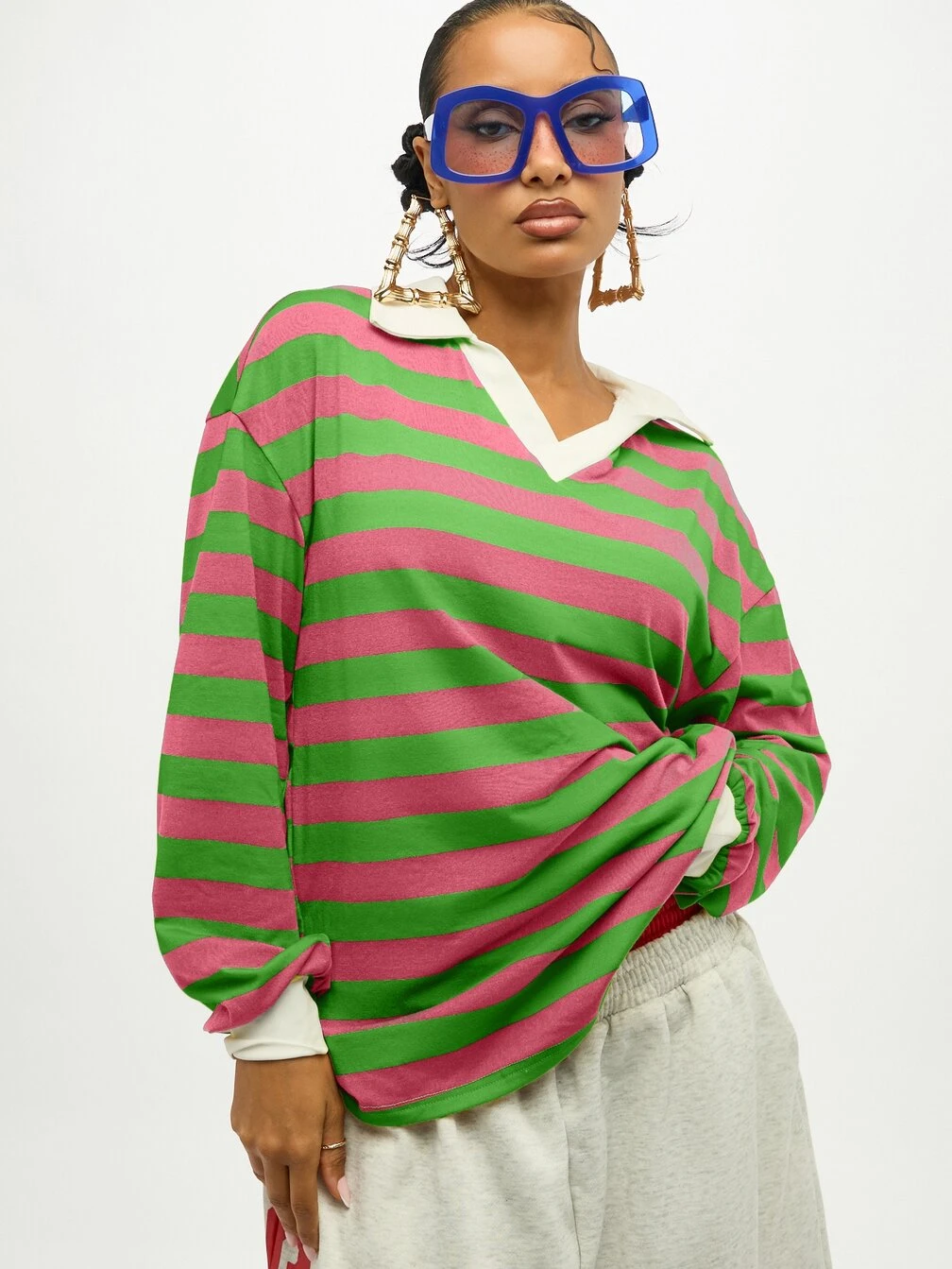 Oversized Striped Sweater and White Shirt: Cozy Preppy Layering Oversized Striped Sweater and White Shirt: Cozy Preppy Layering — Preppy Winter Outfits