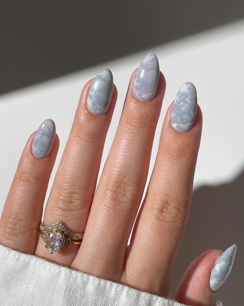 Soft Blue Pink White Marble Soft Blue Pink White Marble — Winter Marble Nails