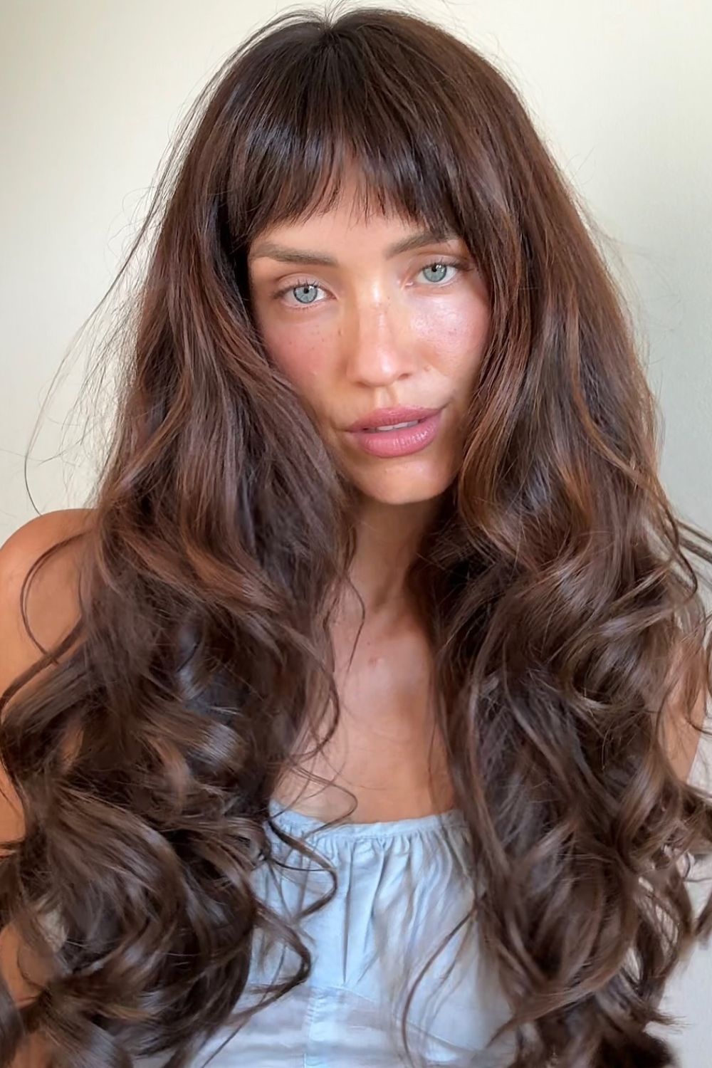 Dark Brown Base With Subtle Highlights Visual Idea — Winter Hairstyles with Bangs