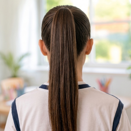 The Sleek High Ponytail — Winter Hairstyles for Kids