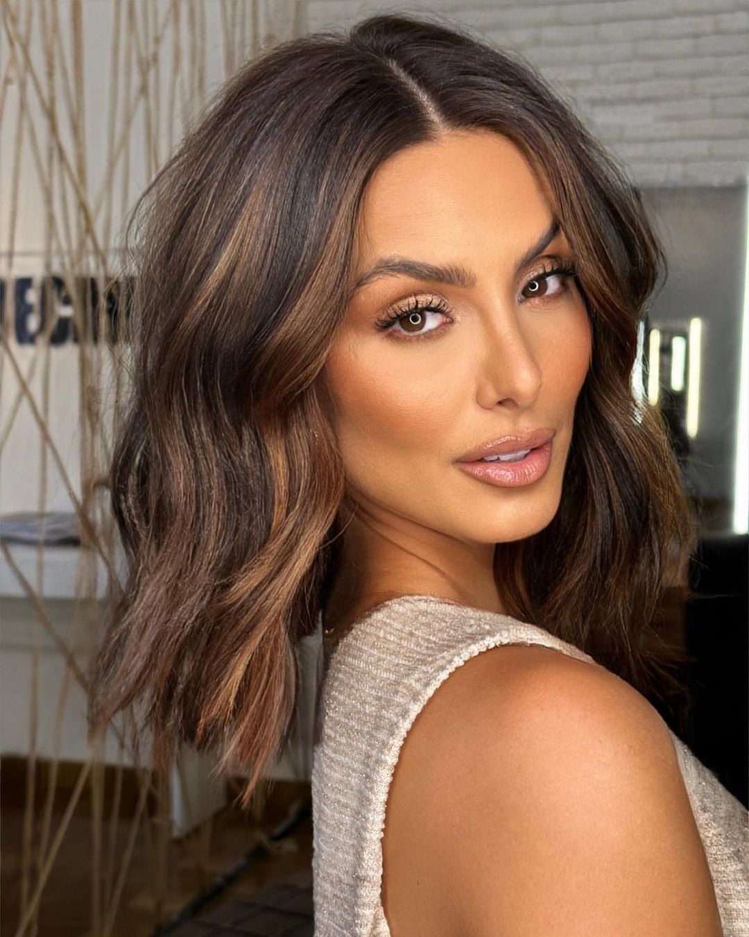 Chin Visual Idea — Blonde to Brunette Hair