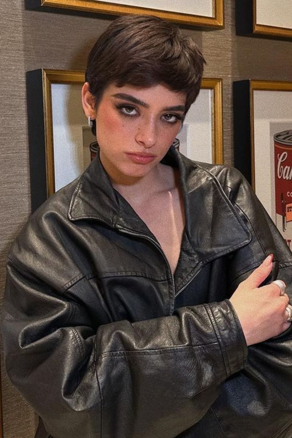 Dark Brown Pixie With Choppy Bangs — Winter Pixie Haircuts