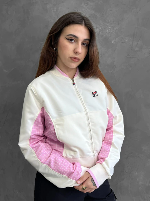 Cropped Zip-Up Jacket with Grid Paneling Cropped Zip-Up Jacket with Grid Paneling — Winter Streetwear Outfits