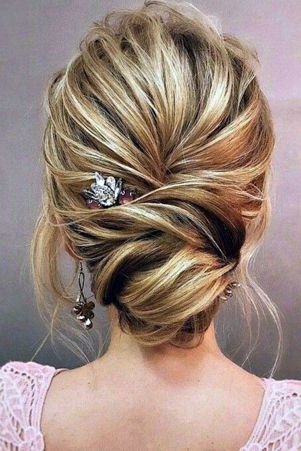 Intricate Twisted Updo with Dark Blonde Highlights — Winter Updos