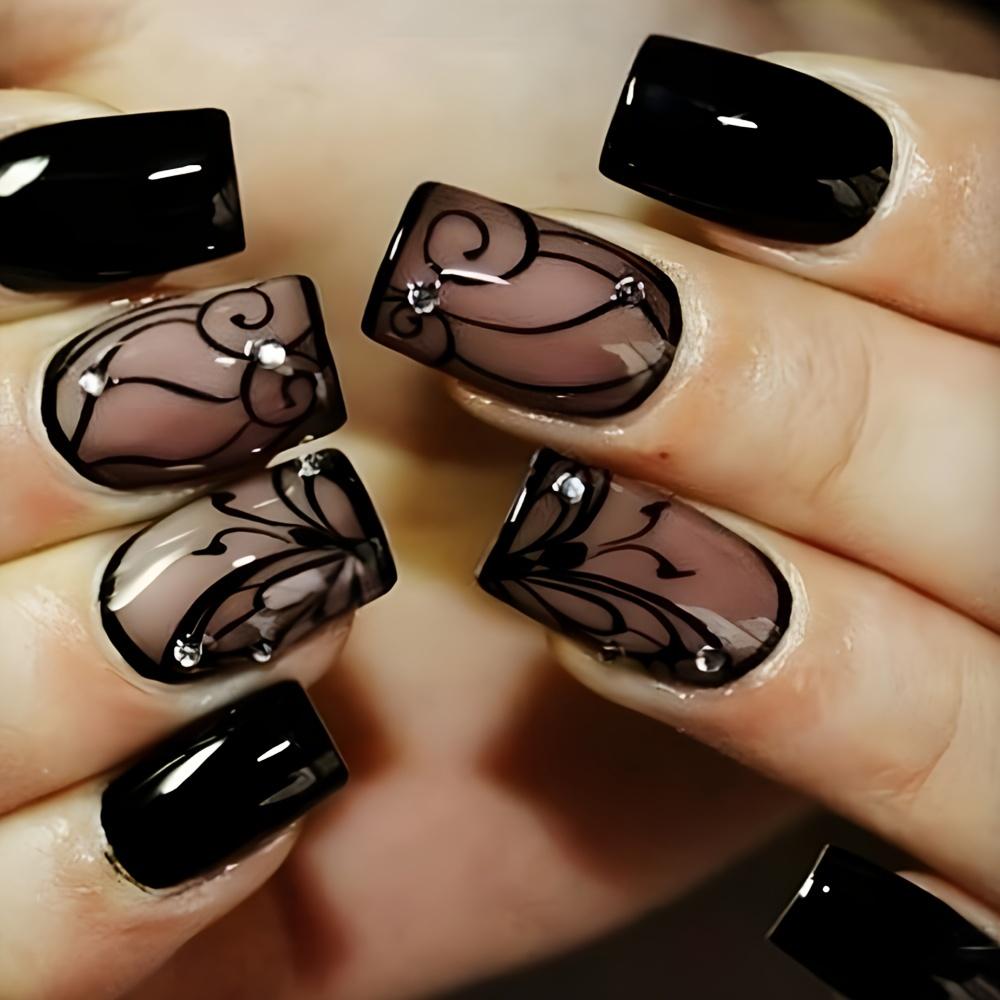 Winter Square Nails