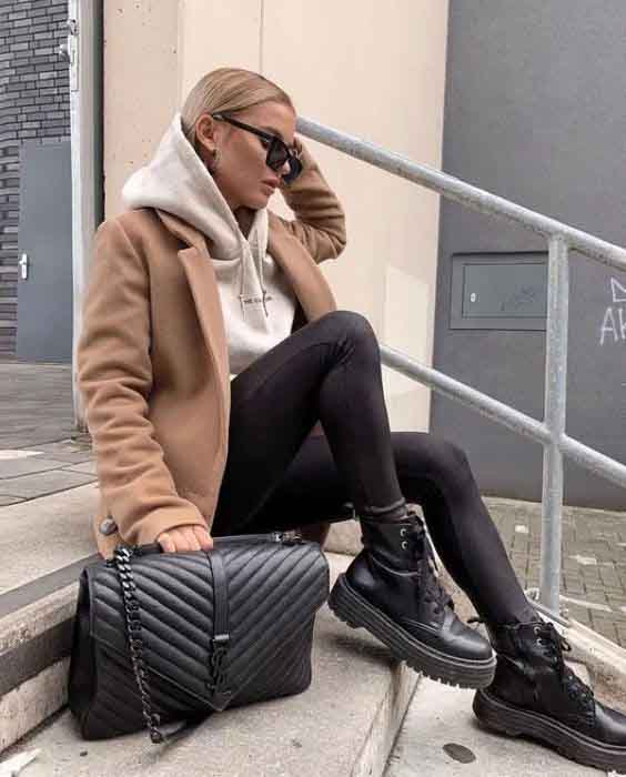 Camel Coat Over Hoodie for Layered Casual Warmth Camel Coat Over Hoodie for Layered Casual Warmth — Winter Outfits
