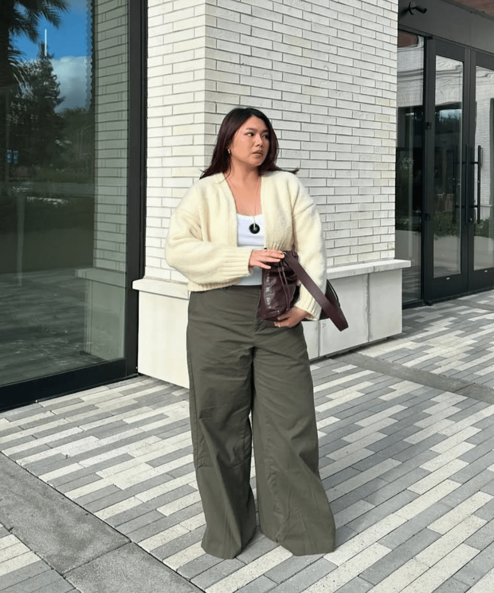 Elevated Casual: Cropped Cardigan with Cargo Pants — Cardigan Outfits
