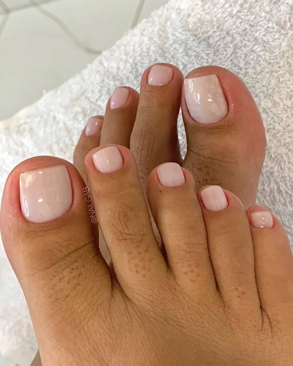 Subtle Pale Nude Pink — Winter Pedicure Colors